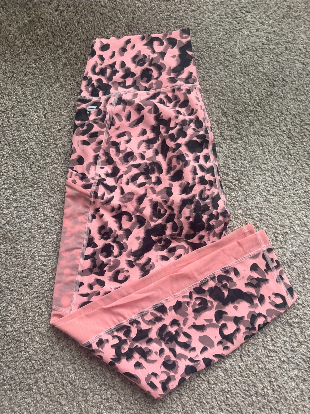 Fabletics Pink and Black Leopard Capris